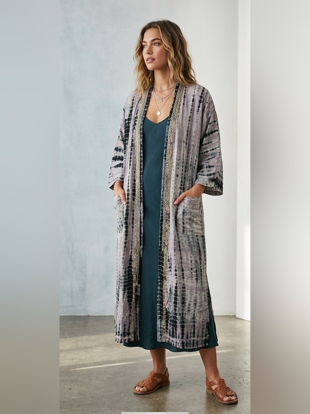 Tie Dye Silk Kimono